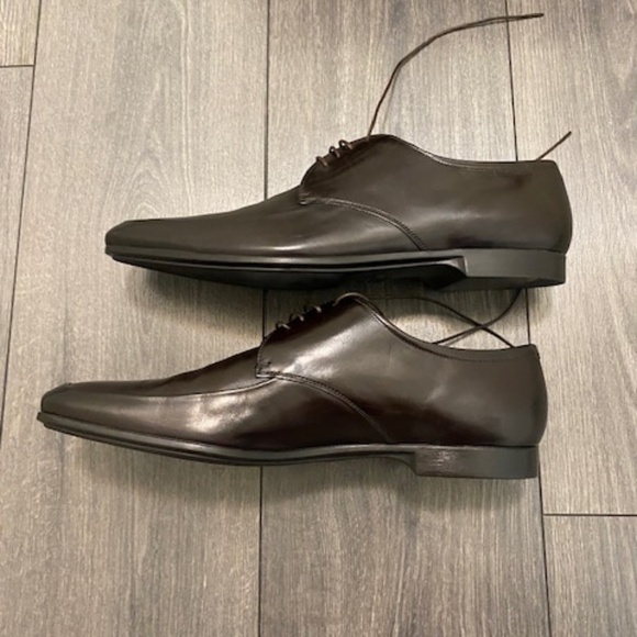 Prada Brown Leather Lace Up Shoes Size 10.5 - Picture 4 of 16